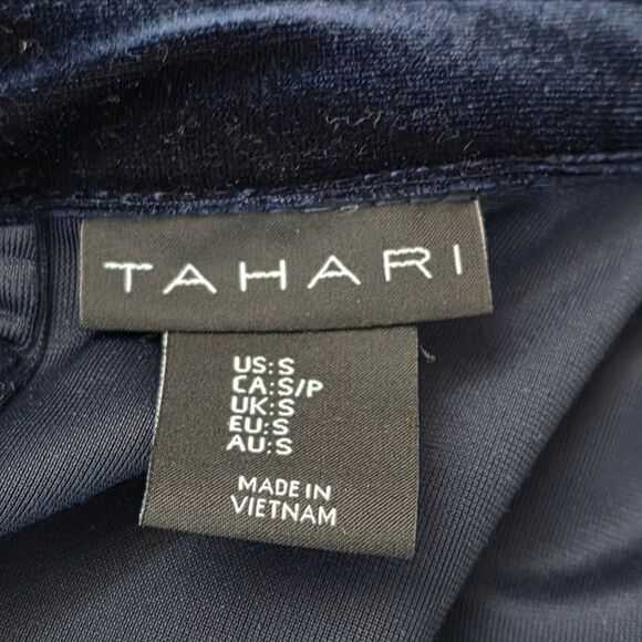 TAHARI Navy Blue Velvet Blazer Jacket | Single Button Formal Office Small (S) - Picture 12 of 13